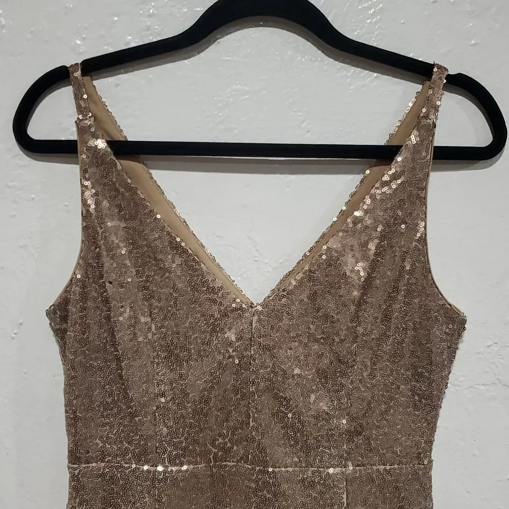 Lulu's Gold Sequin Mini Dress Size M - Picture 4 of 13